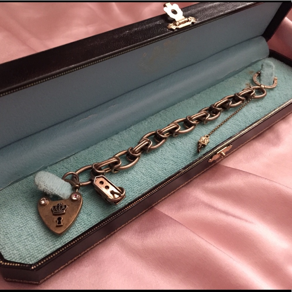 RARE Juicy Couture Key Lock Charm Bracelet